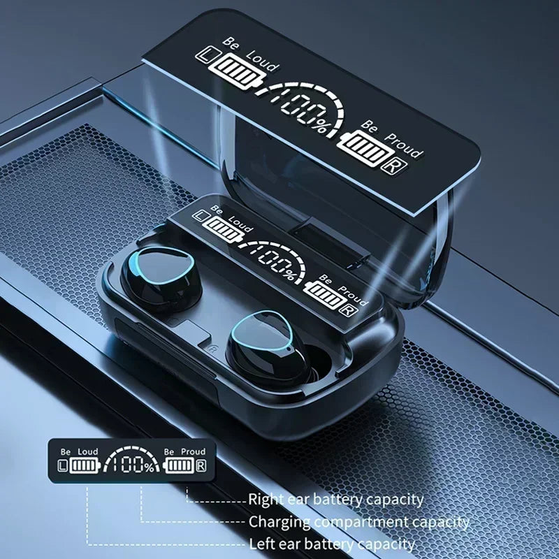 M10 Bluetooth Earphones Handfree LED Dispay Bluetooth Headphones HiFi