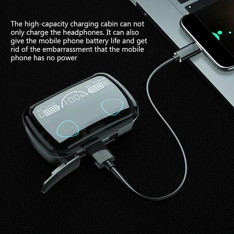 M10 Bluetooth Earphones Handfree LED Dispay Bluetooth Headphones HiFi