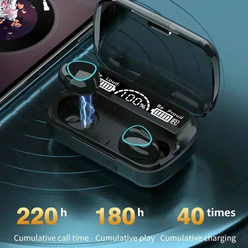 M10 Bluetooth Earphones Handfree LED Dispay Bluetooth Headphones HiFi