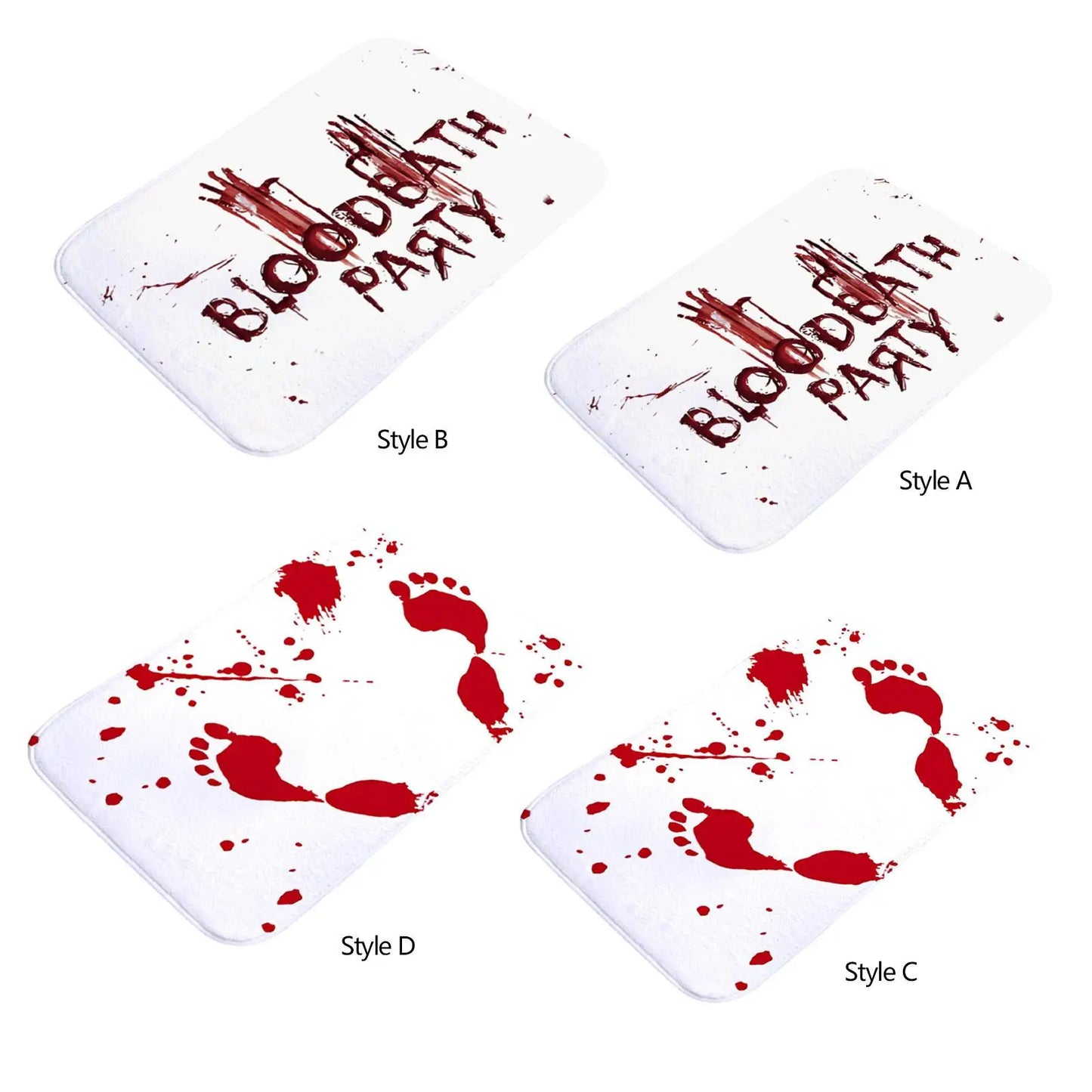 Halloween Bloody Bathroom Rug Soft Flannel Bedroom Rug Spooky Gifts